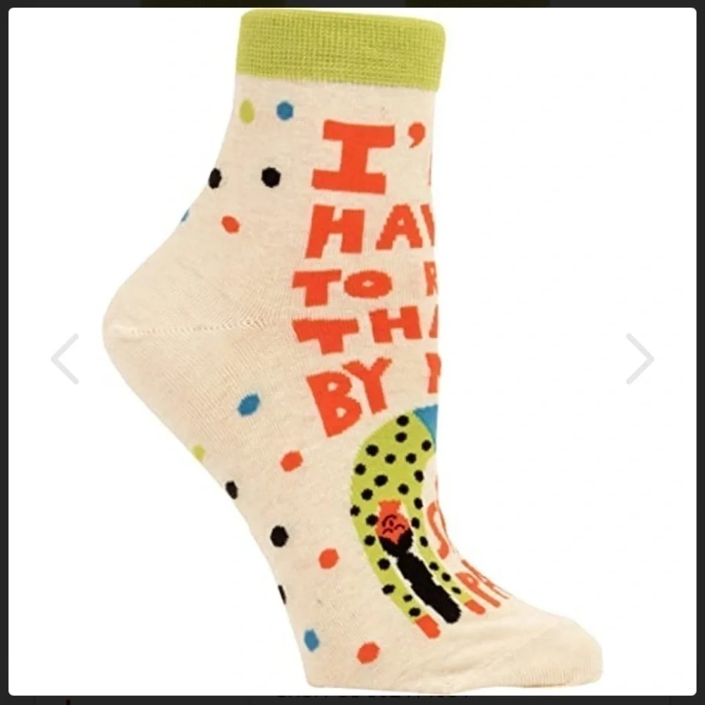 Blue Q Women’s I’ll Have to Run That By My Sweatpants. Funny Ankle Socks NWT
